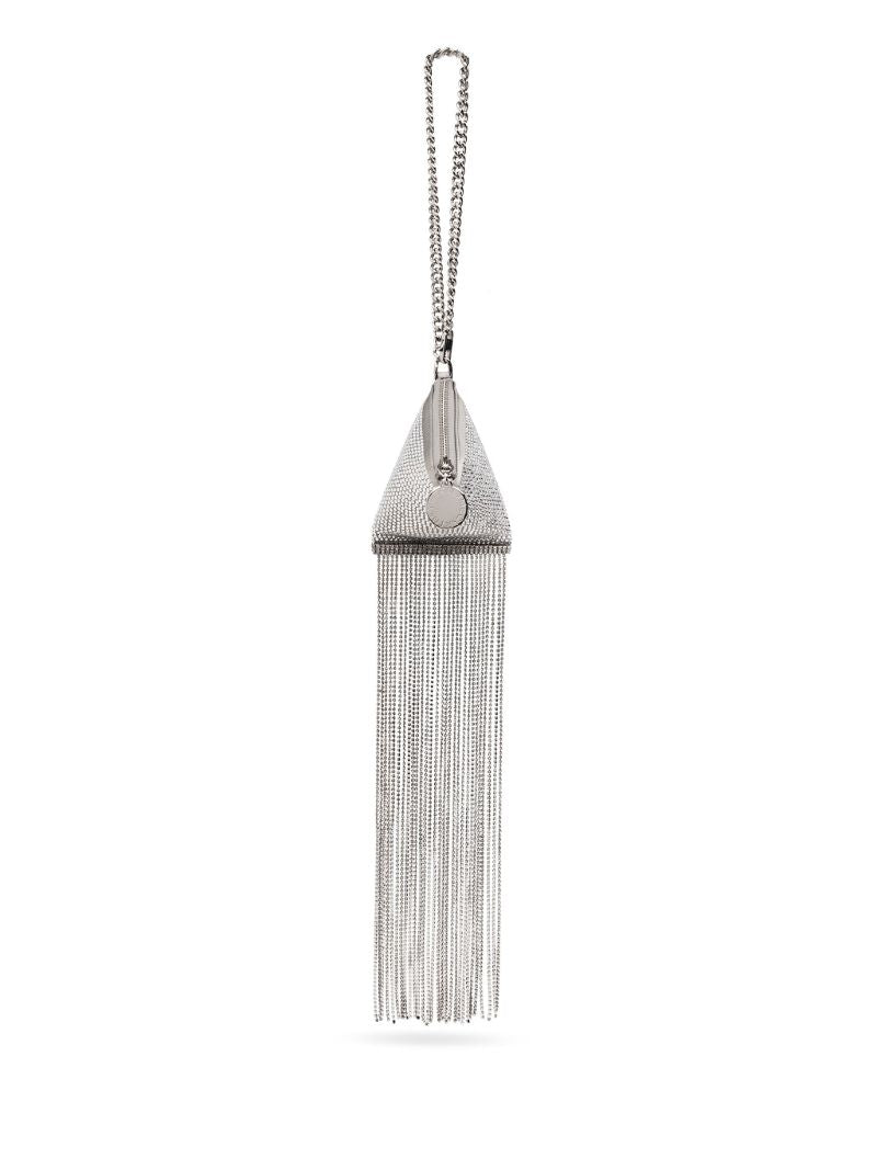 Silver Crystal-embellished Satin Mini Bag