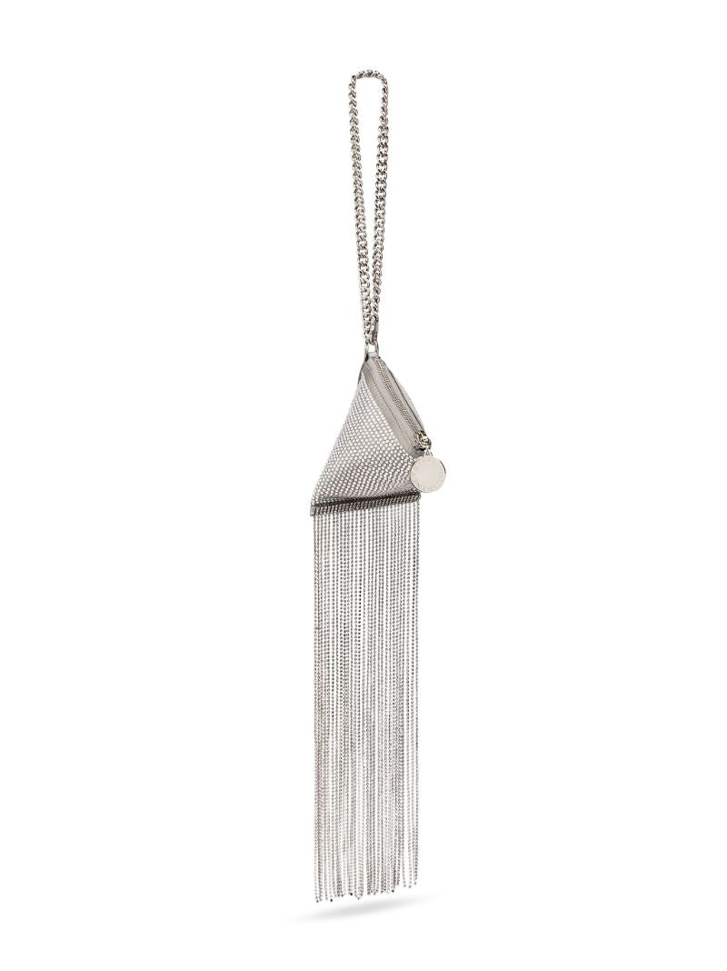 Silver Crystal-embellished Satin Mini Bag