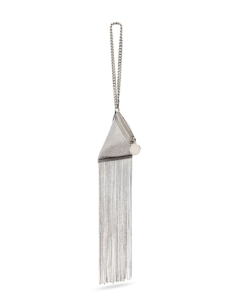 Silver Crystal-embellished Satin Mini Bag