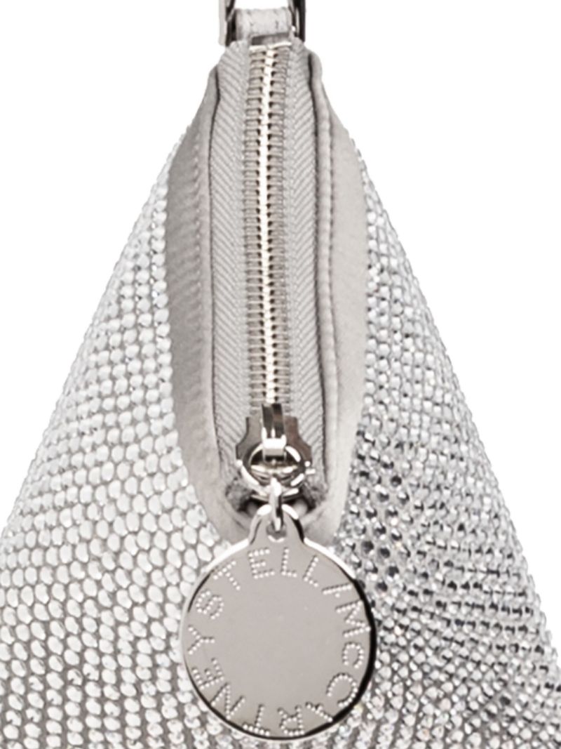 Silver Crystal-embellished Satin Mini Bag