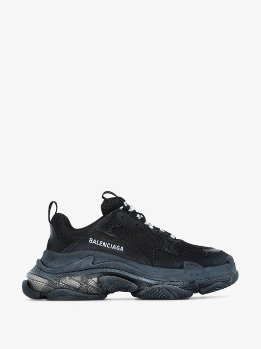 Black Triple S Clear Sole Sneakers