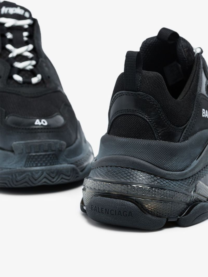 Black Triple S Clear Sole Sneakers