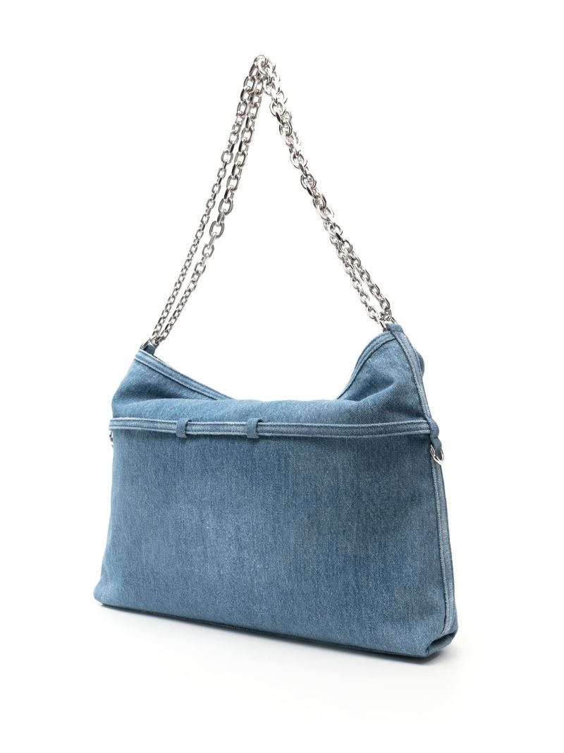 Blue Voyou Chain Medium Shoulder Bag