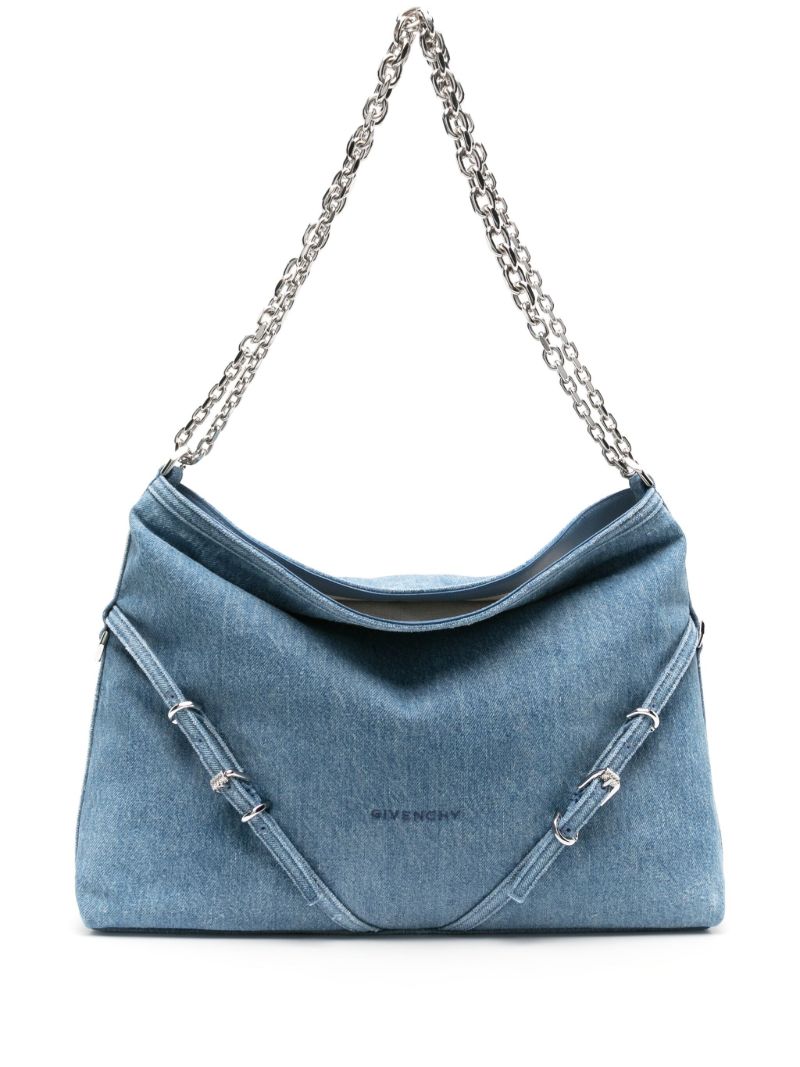Blue Voyou Chain Medium Shoulder Bag
