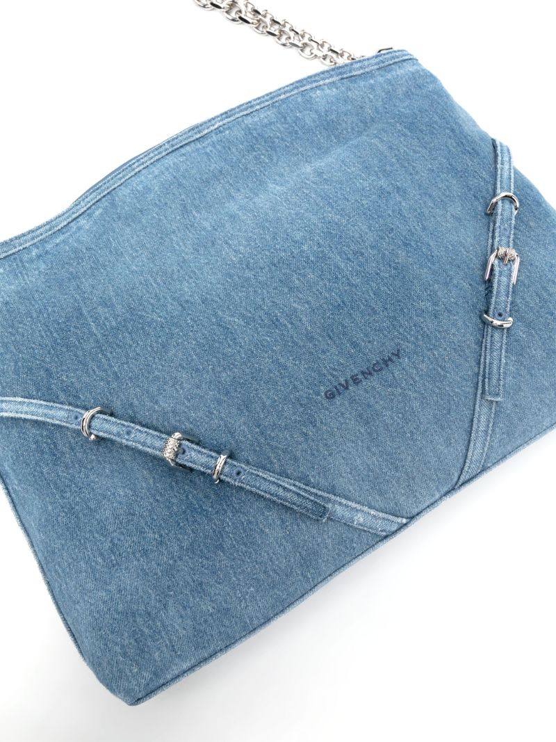 Blue Voyou Chain Medium Shoulder Bag