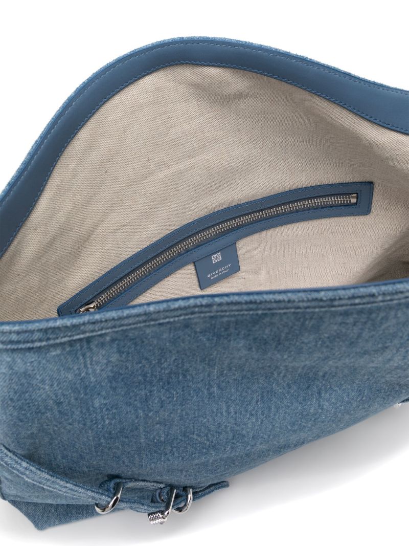 Blue Voyou Chain Medium Shoulder Bag