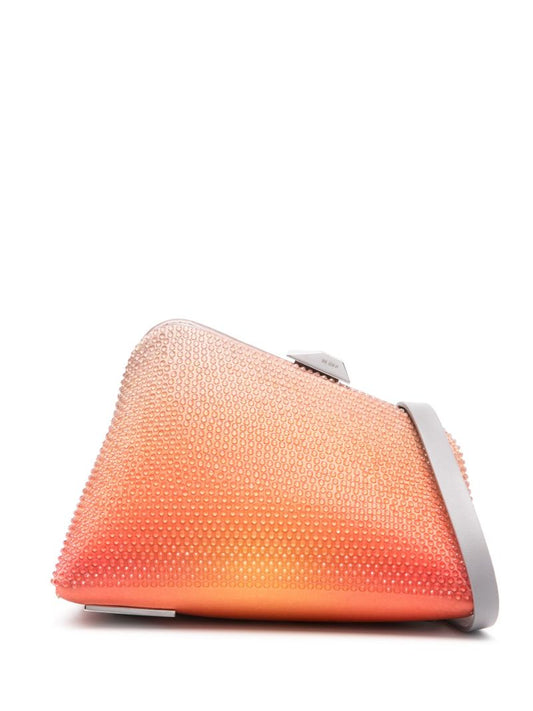 Midnight Orange Rhinestone Clutch Bag