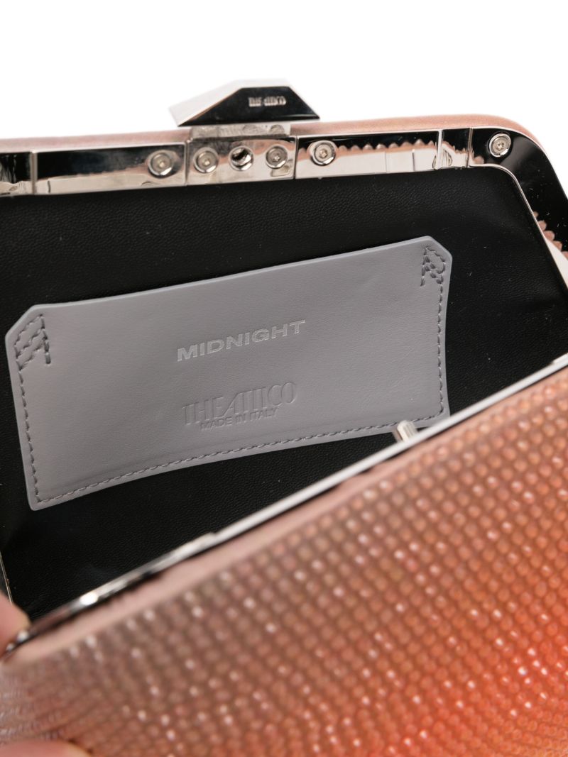 Midnight Orange Rhinestone Clutch Bag