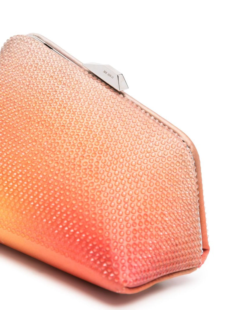 Midnight Orange Rhinestone Clutch Bag