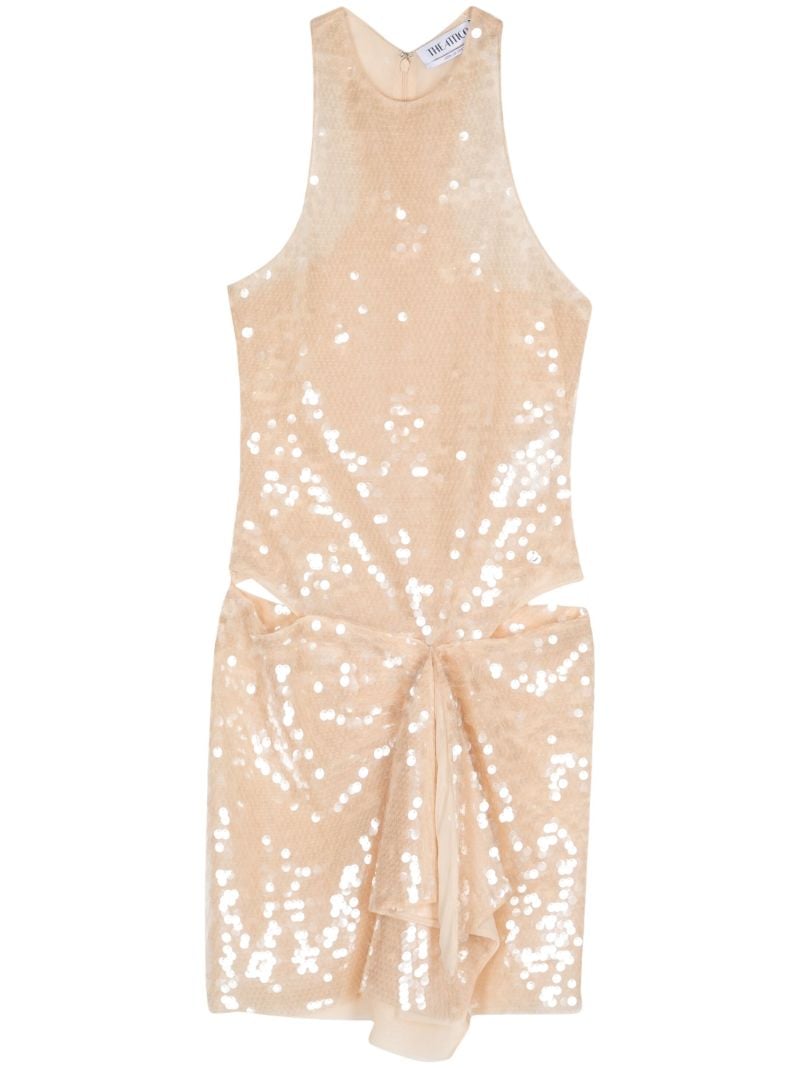 Pink Sequin-embellished Mini Dress