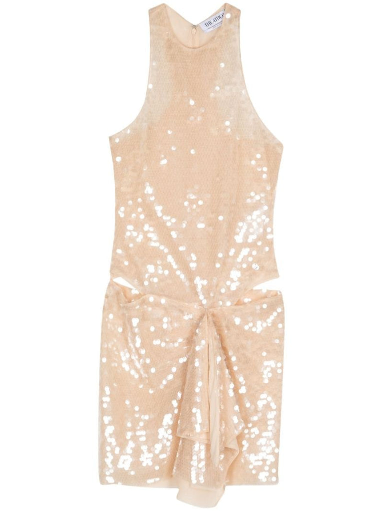 Pink Sequin-embellished Mini Dress