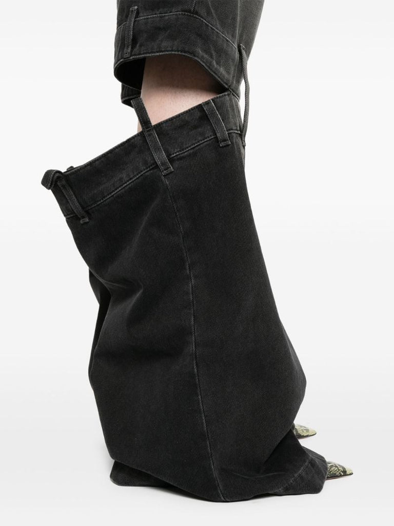 Black Ashton Cut-out Wide Jeans