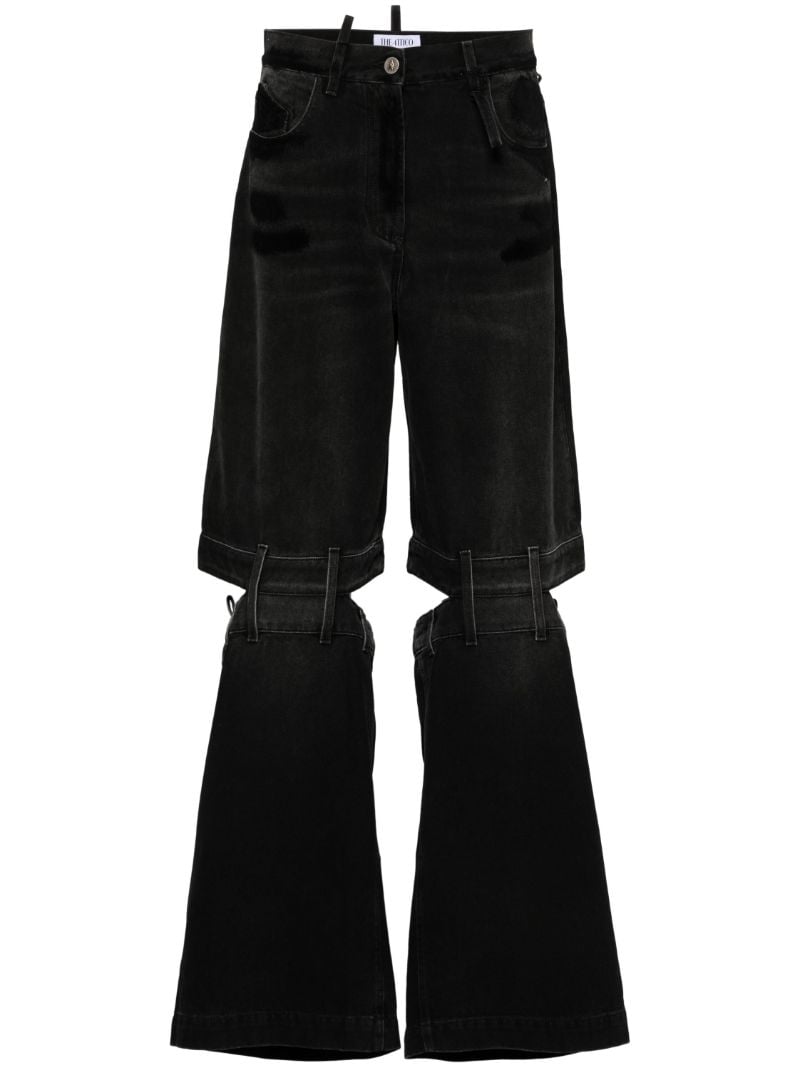 Black Ashton Cut-out Wide Jeans