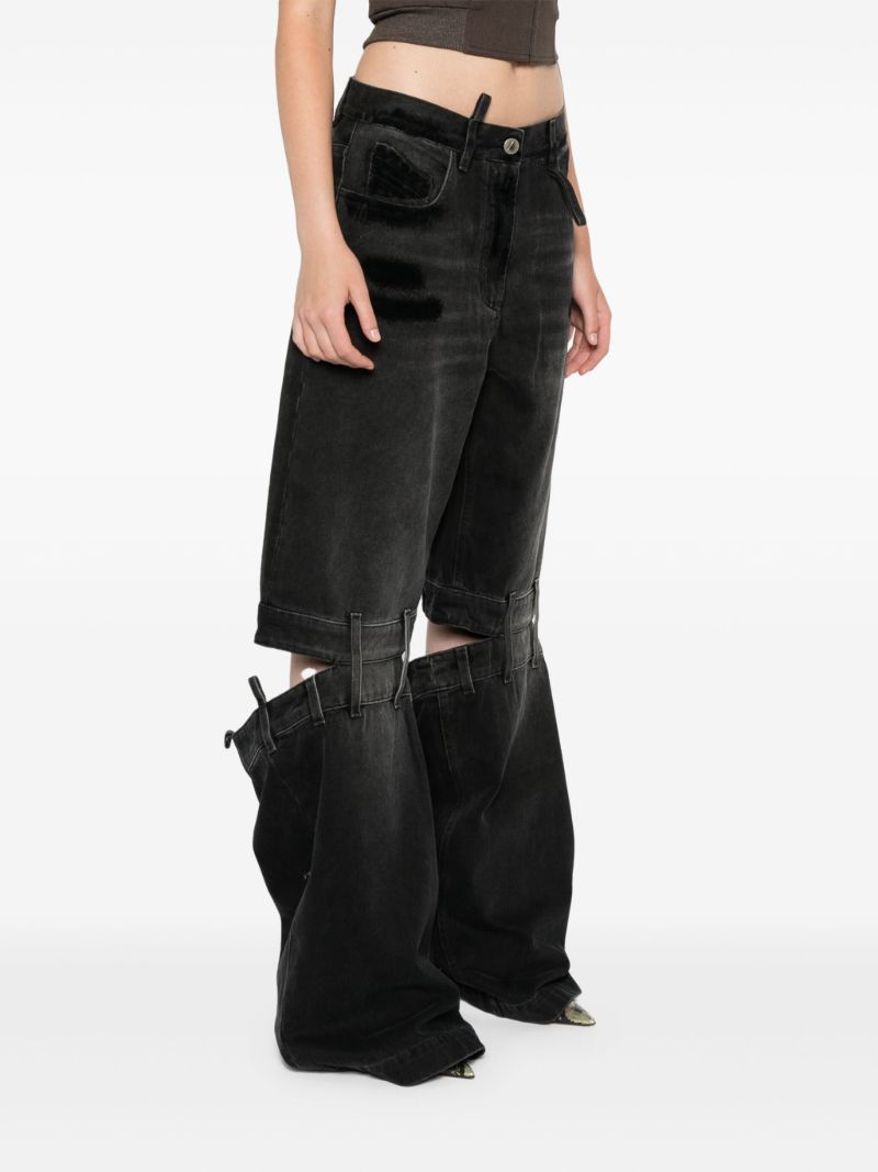 Black Ashton Cut-out Wide Jeans