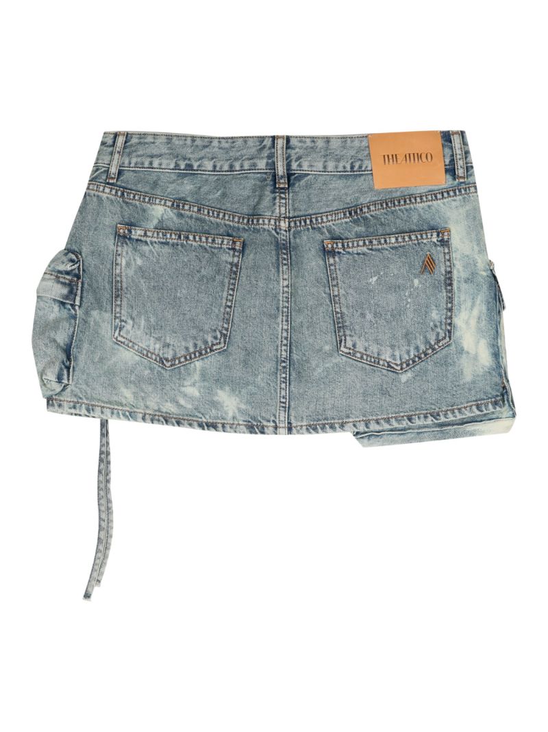 Blue Fay Bleached Denim Mini Skirt