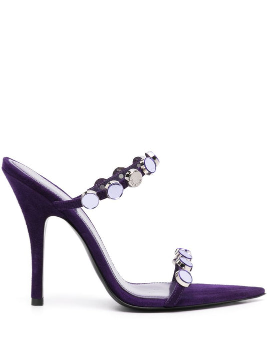 Purple 105mm Studded Sandals