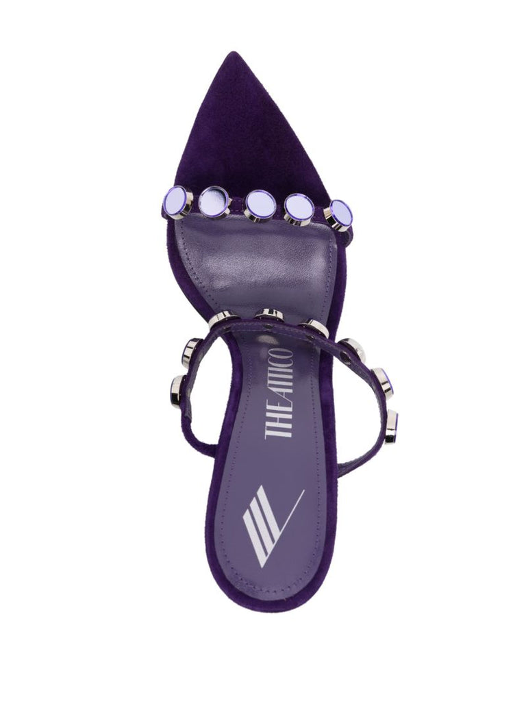 Purple 105mm Studded Sandals