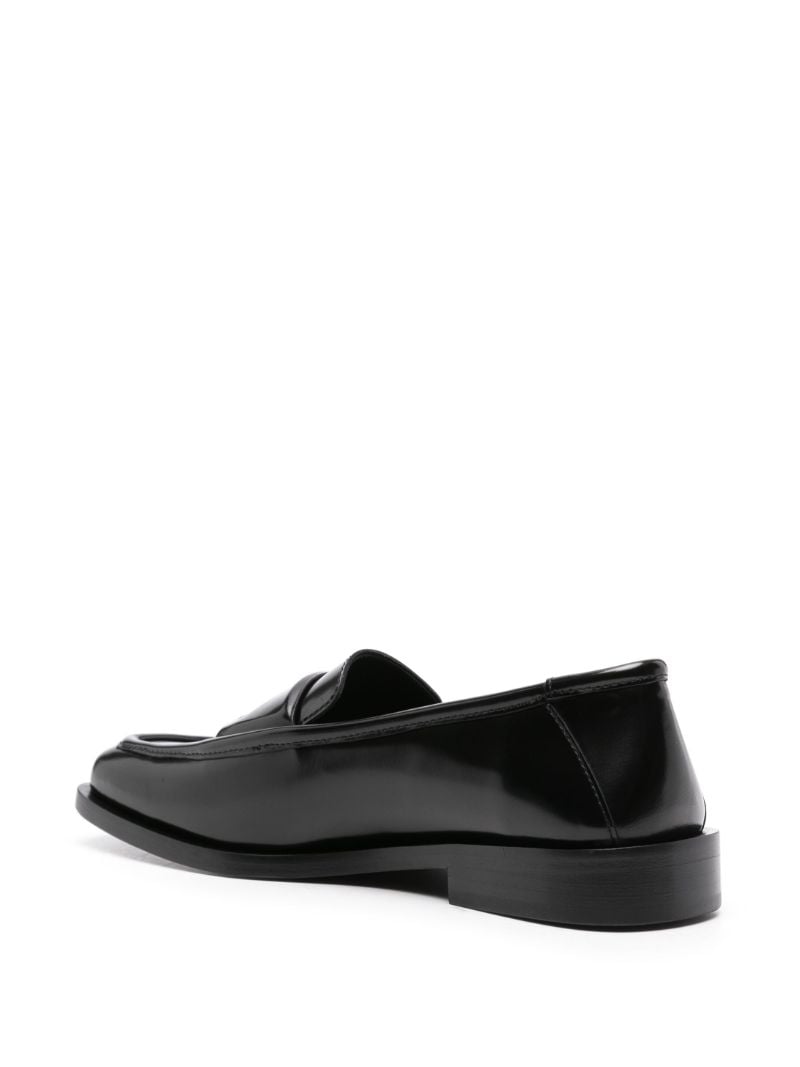 Black High-shine Leather Loafers