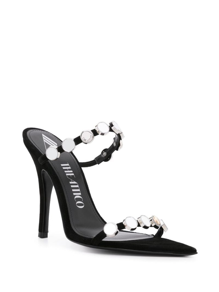 Black 105mm Studded Sandals