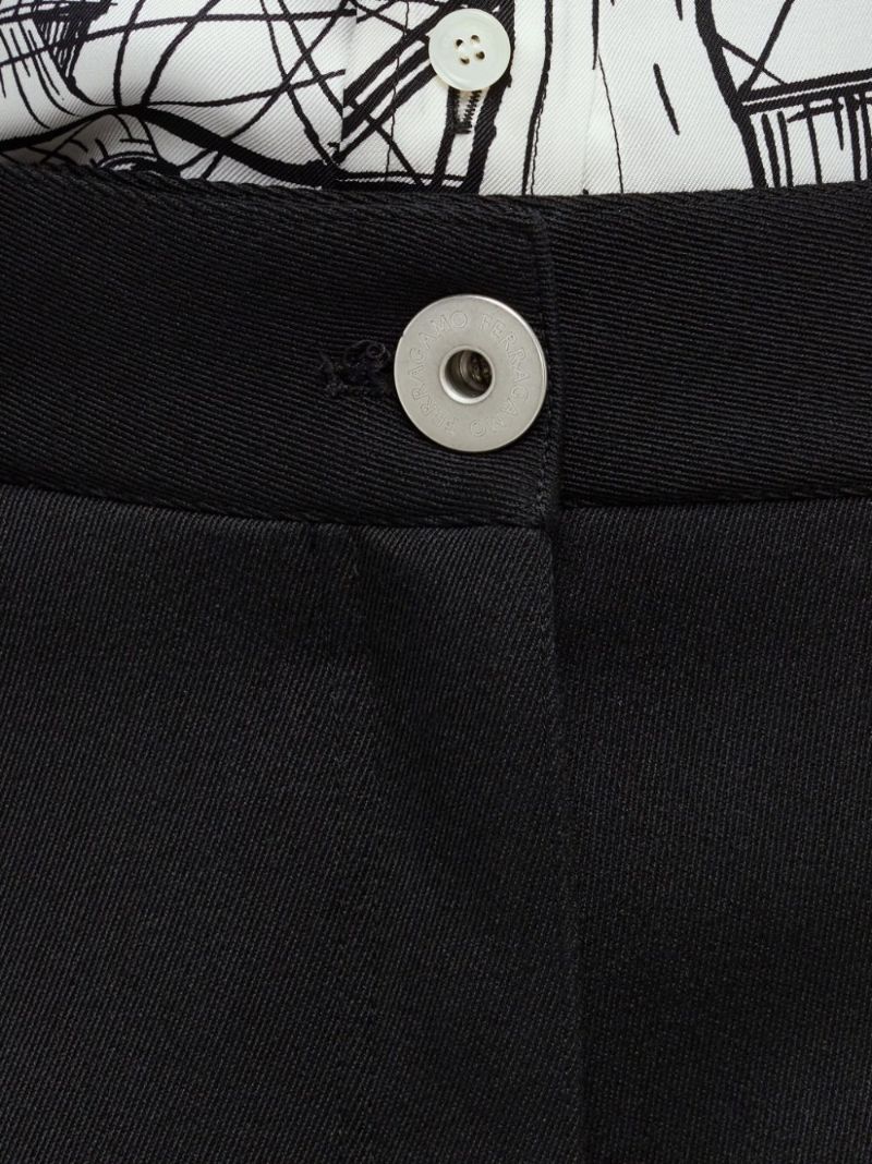 Black Utility Wool Cargo Shorts