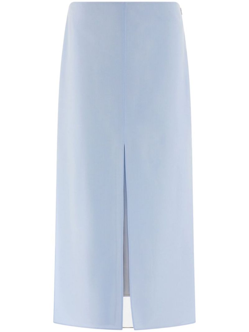Blue Layered Midi Skirt