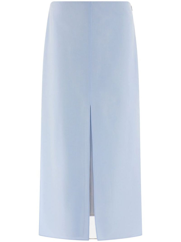 Blue Layered Midi Skirt