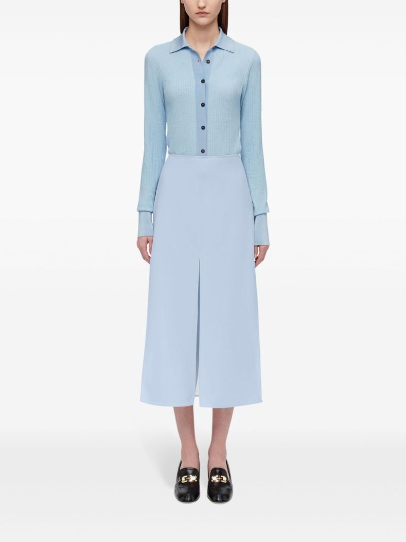 Blue Layered Midi Skirt