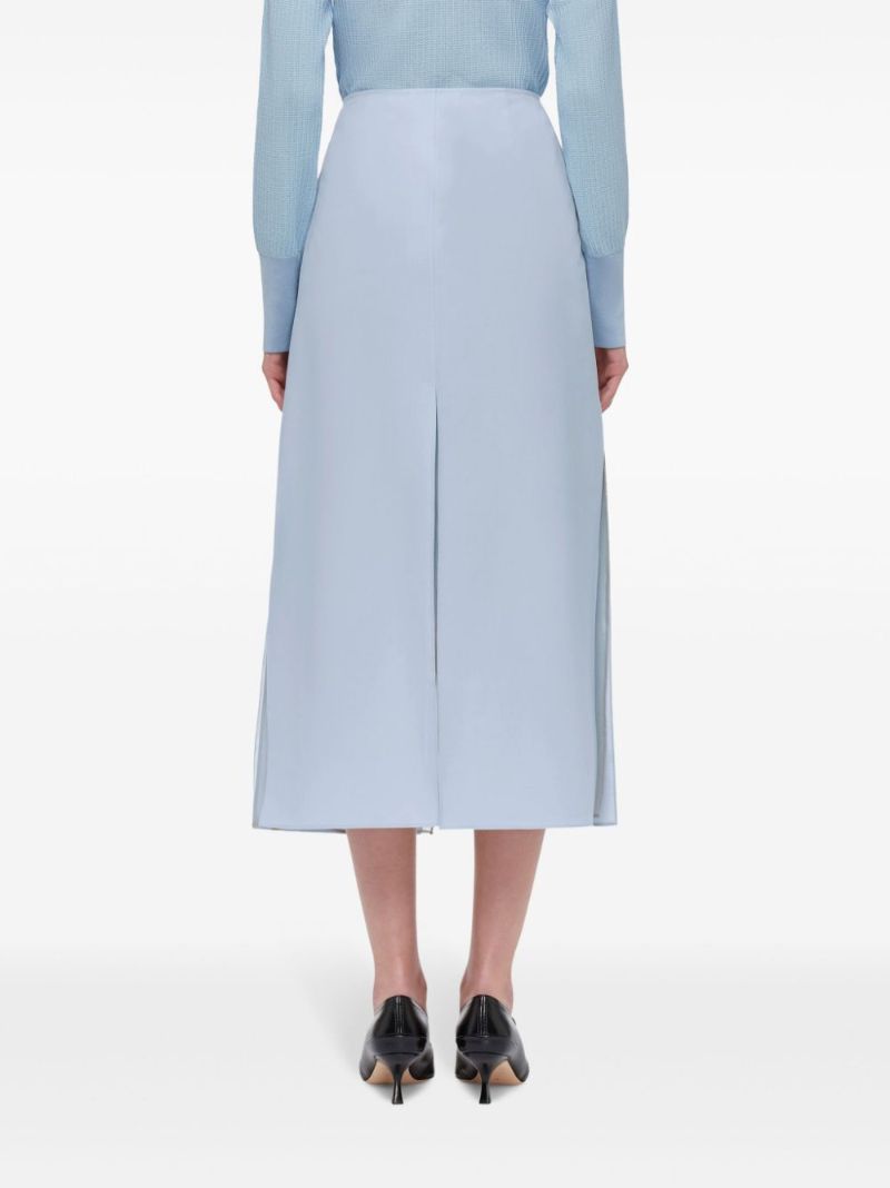 Blue Layered Midi Skirt