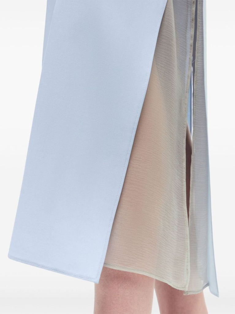 Blue Layered Midi Skirt