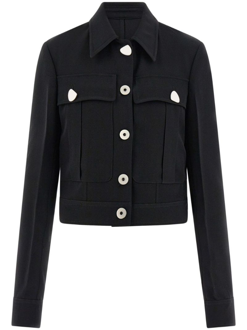 Black Single-breasted Wool Jacket