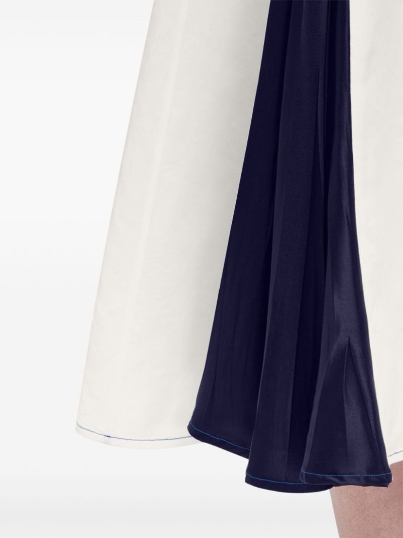 White Contrasting Inlay Shirt Dress