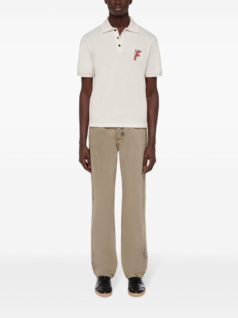 Neutral Logo-embroidered Cotton Polo Shirt