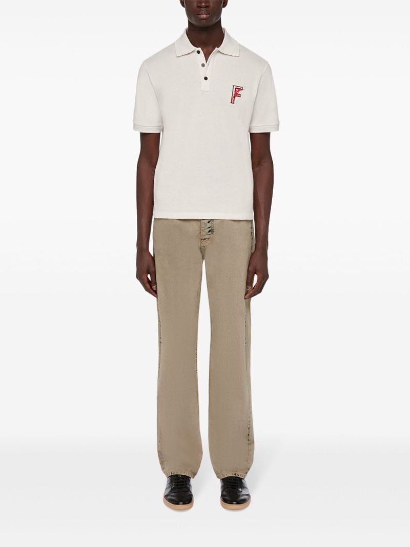 Neutral Logo-embroidered Cotton Polo Shirt