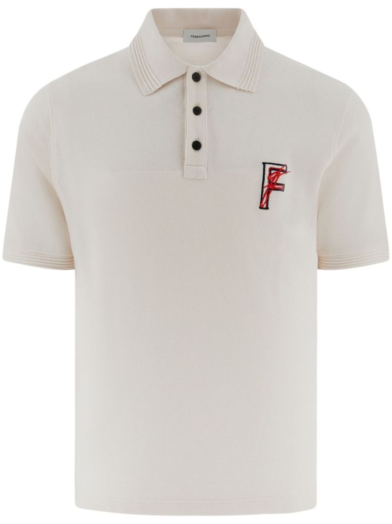 Neutral Logo-embroidered Cotton Polo Shirt