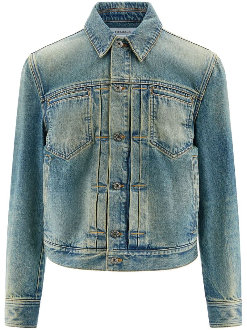 Blue Single-breasted Denim Jacket