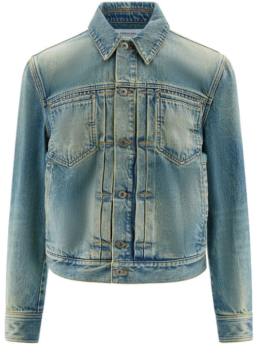 Blue Single-breasted Denim Jacket