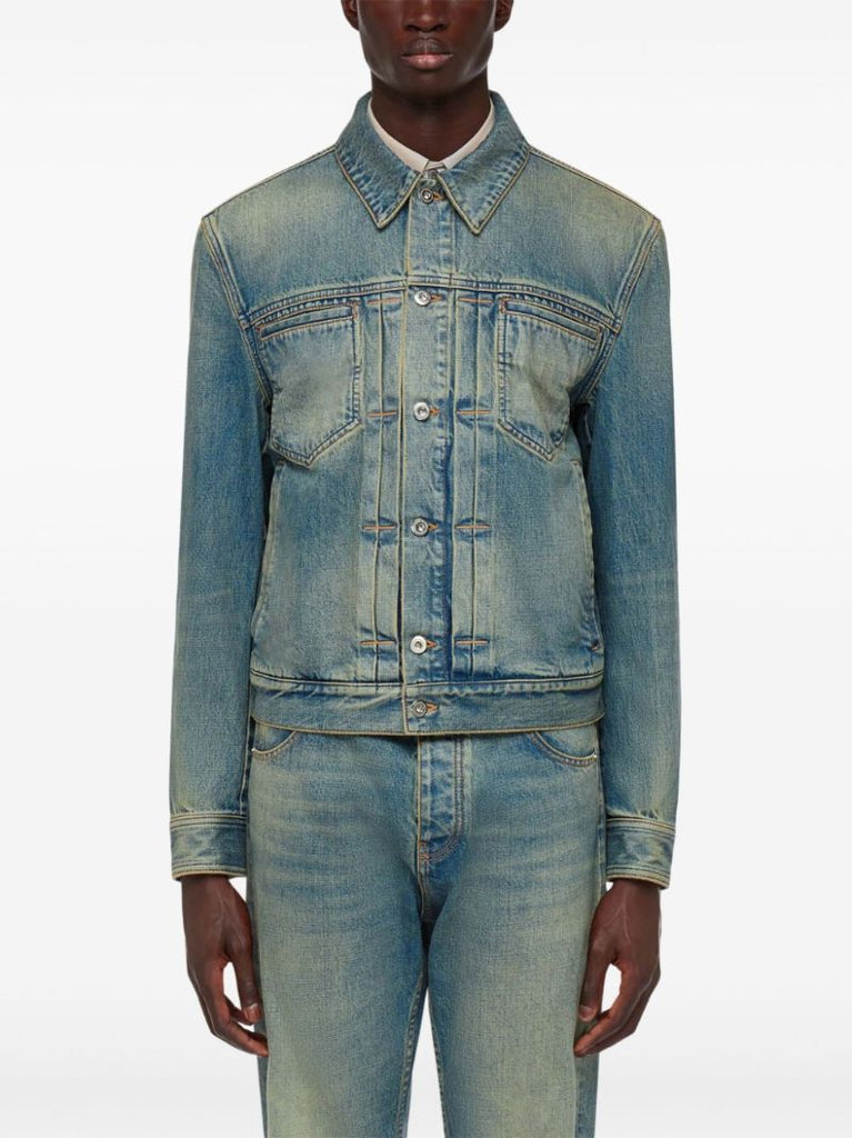 Blue Single-breasted Denim Jacket