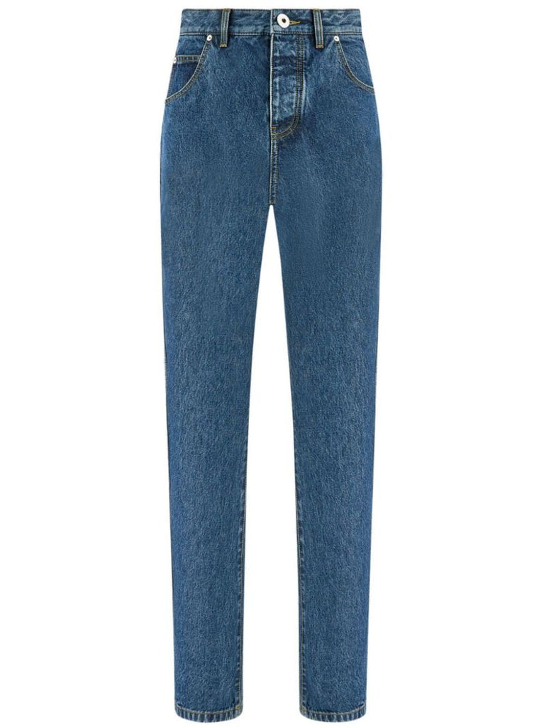 Blue Mid-rise Straight Jeans