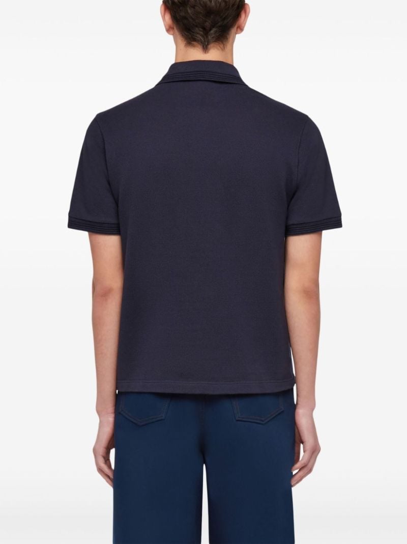 Blue Logo-embroidered Polo Shirt