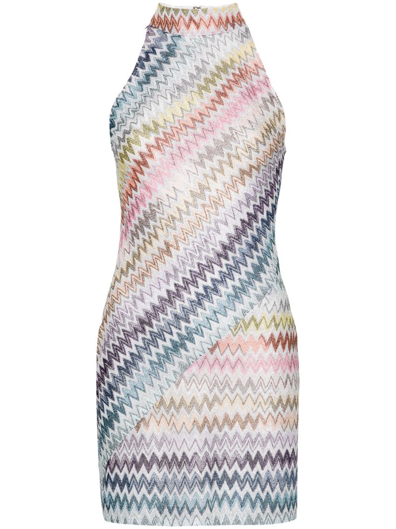 Silver Zigzag LamÃ_x0083_Â© Mini Dress