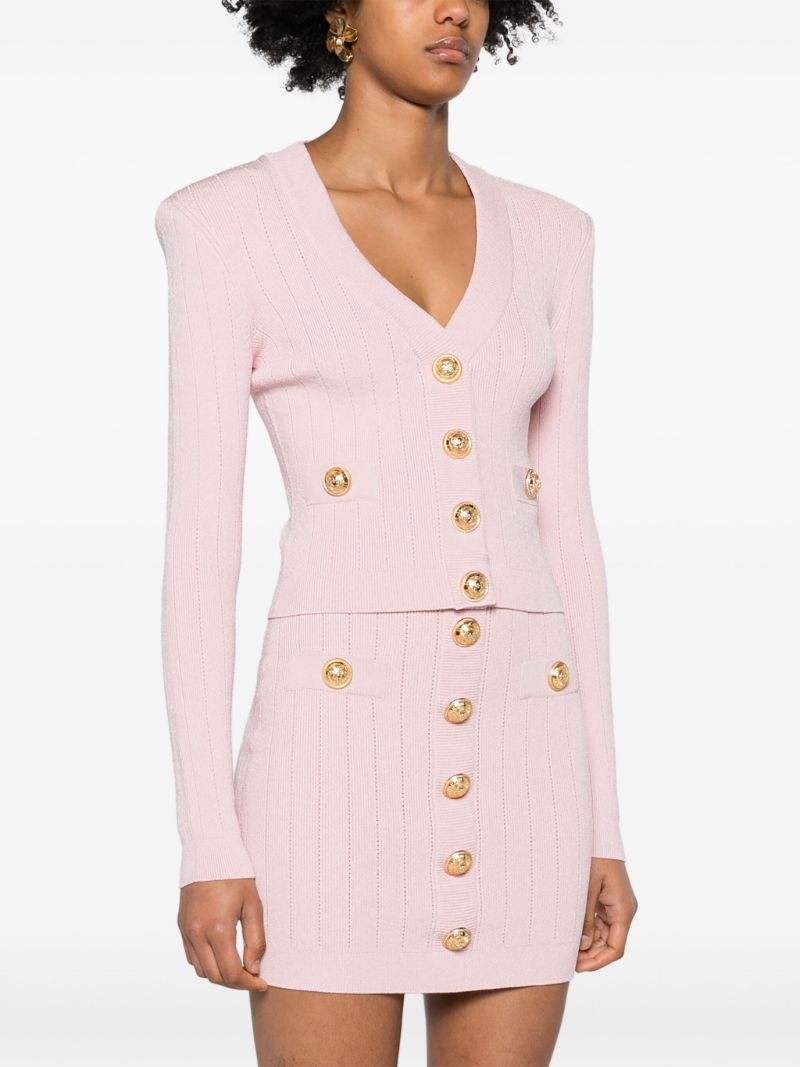 Pink Buttoned-up Knitted Cardigan