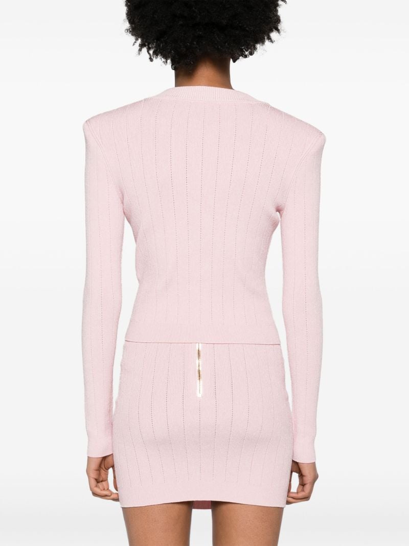 Pink Buttoned-up Knitted Cardigan