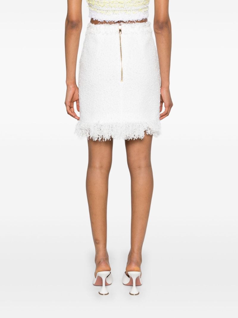 White Button-up Tweed Skirt
