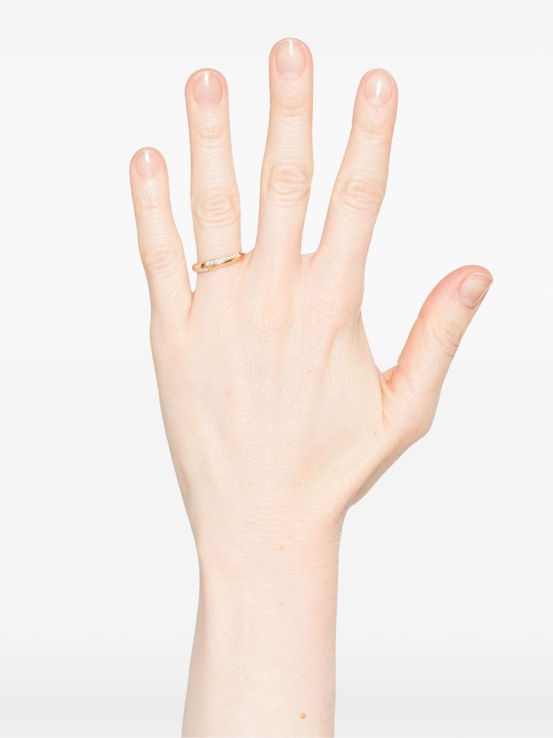 18k Yellow Gold Petite Crescent Diamond Ring