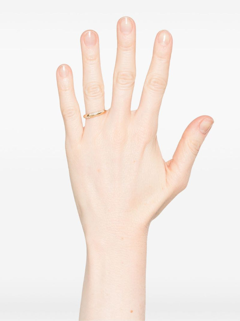 18k Yellow Gold Petite Crescent Diamond Ring