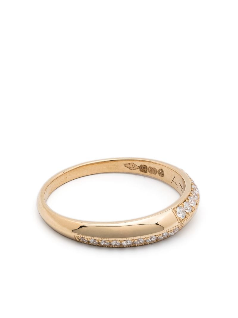 18k Yellow Gold Petite Crescent Diamond Ring