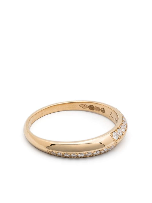 18k Yellow Gold Petite Crescent Diamond Ring