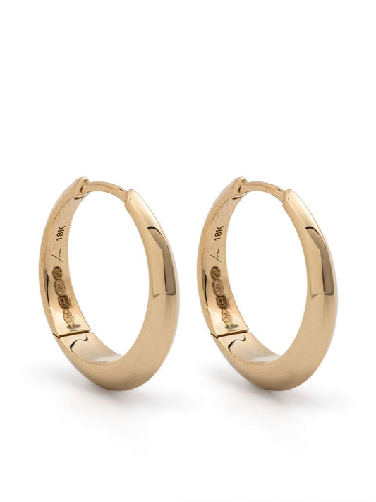 14k Yellow Gold Crescent Hoop Earrings