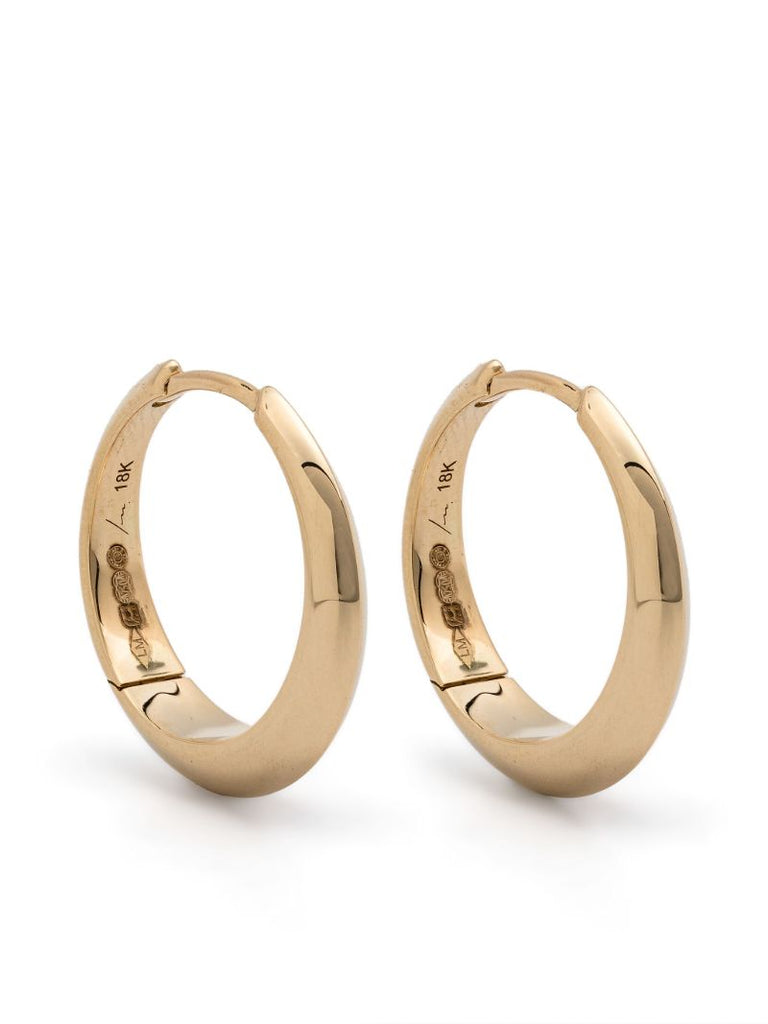 14k Yellow Gold Crescent Hoop Earrings