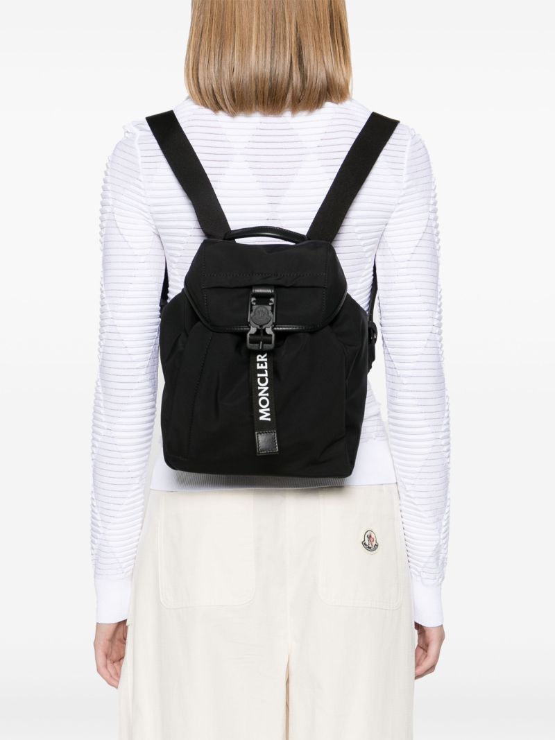 Black Trick Leather-trimmed Backpack
